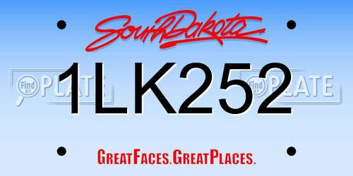 1LK252 South Dakota License Plate