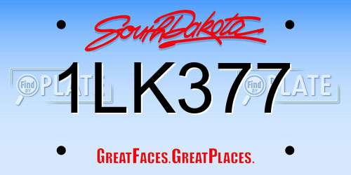 1LK377 South Dakota License Plate