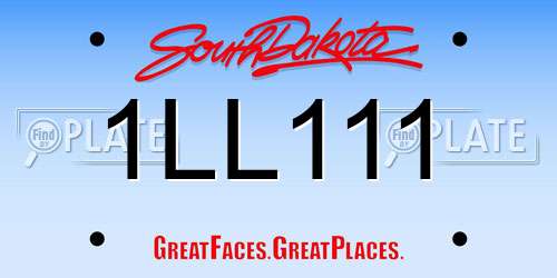 1LL111 South Dakota License Plate