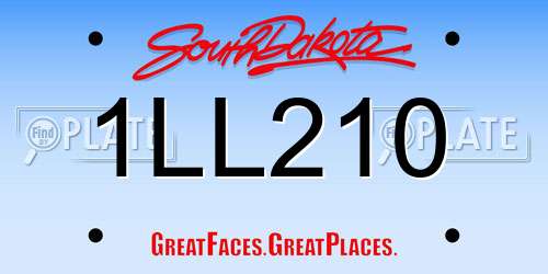 1LL210 South Dakota License Plate