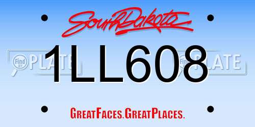 1LL608 South Dakota License Plate