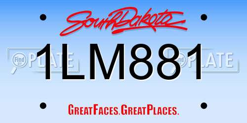 1LM881 South Dakota License Plate