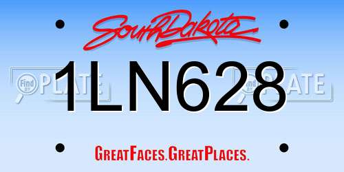 1LN628 South Dakota License Plate
