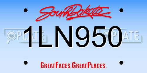 1LN950 South Dakota License Plate