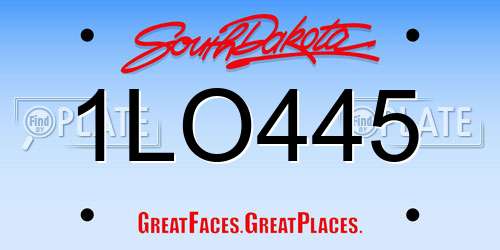 1LO445 South Dakota License Plate
