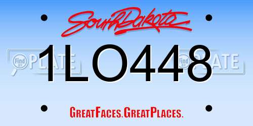 1LO448 South Dakota License Plate