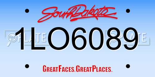 1LO6089 South Dakota License Plate