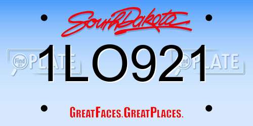 1LO921 South Dakota License Plate
