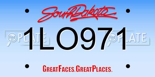 1LO971 South Dakota License Plate