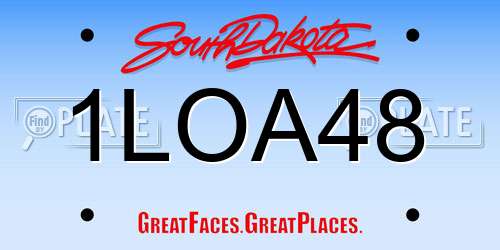 1LOA48 South Dakota License Plate
