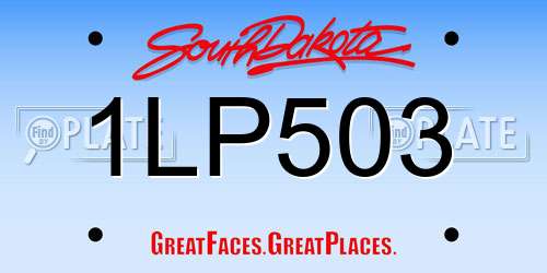 1LP503 South Dakota License Plate