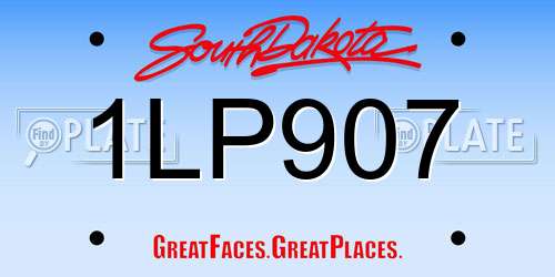 1LP907 South Dakota License Plate