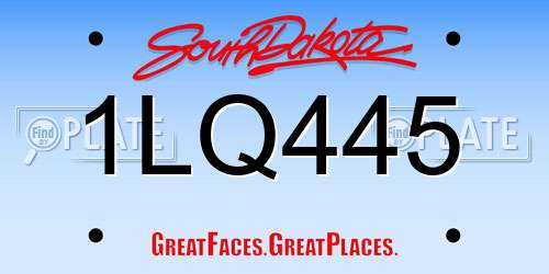 1LQ445 South Dakota License Plate