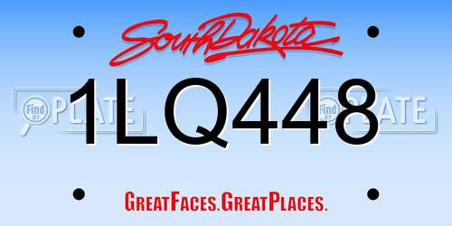 1LQ448 South Dakota License Plate
