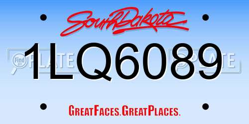 1LQ6089 South Dakota License Plate