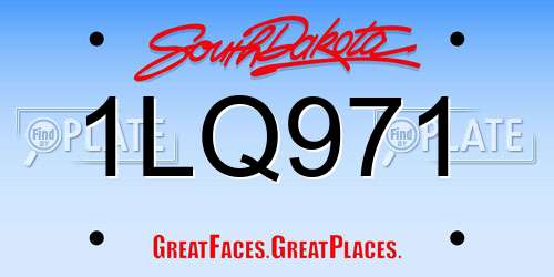 1LQ971 South Dakota License Plate