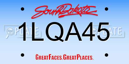 1LQA45 South Dakota License Plate