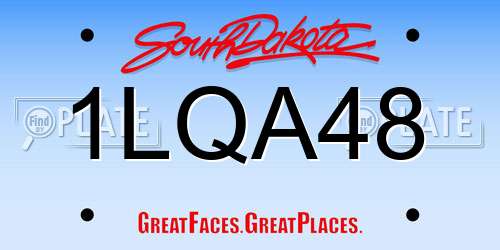 1LQA48 South Dakota License Plate