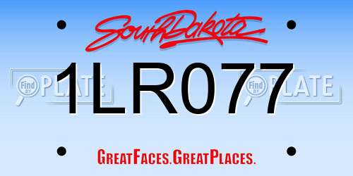 1LR077 South Dakota License Plate