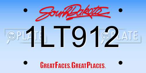 1LT912 South Dakota License Plate