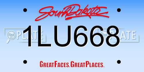 1LU668 South Dakota License Plate