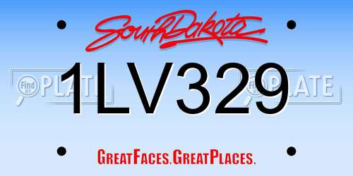 1LV329 South Dakota License Plate