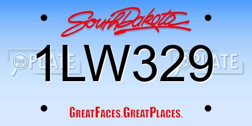 1LW329 South Dakota License Plate