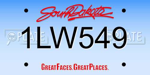 1LW549 South Dakota License Plate