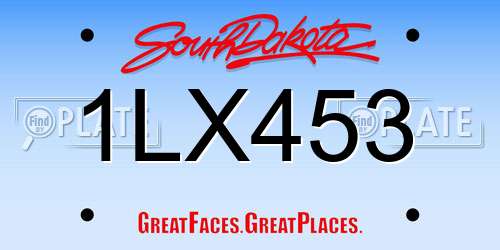 1LX453 South Dakota License Plate