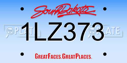 1LZ373 South Dakota License Plate