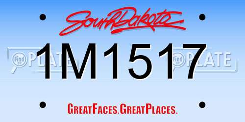 1M1517 South Dakota License Plate