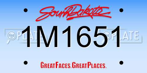 1M1651 South Dakota License Plate