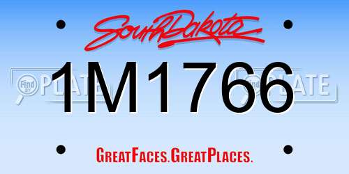 1M1766 South Dakota License Plate
