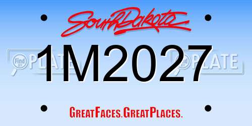 1M2027 South Dakota License Plate
