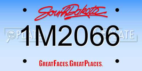 1M2066 South Dakota License Plate
