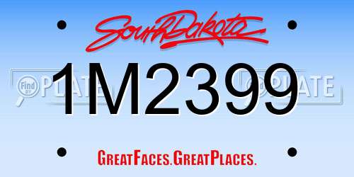 1M2399 South Dakota License Plate
