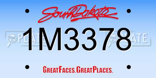 1M3378 South Dakota License Plate