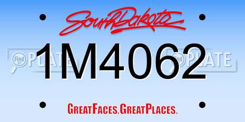 1M4062 South Dakota License Plate