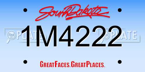1M4222 South Dakota License Plate