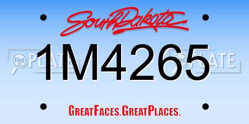 1M4265 South Dakota License Plate
