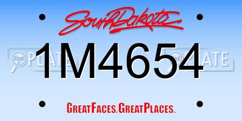 1M4654 South Dakota License Plate