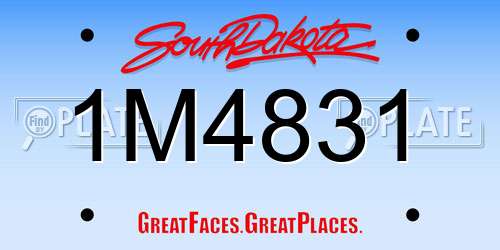 1M4831 South Dakota License Plate
