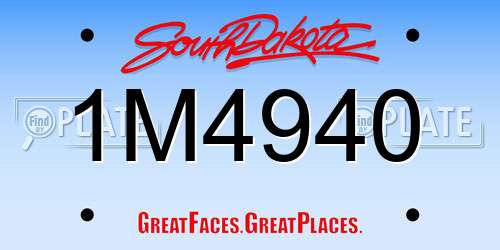 1M4940 South Dakota License Plate