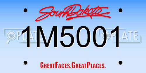 1M5001 South Dakota License Plate