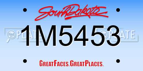 1M5453 South Dakota License Plate