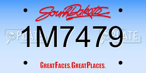 1M7479 South Dakota License Plate