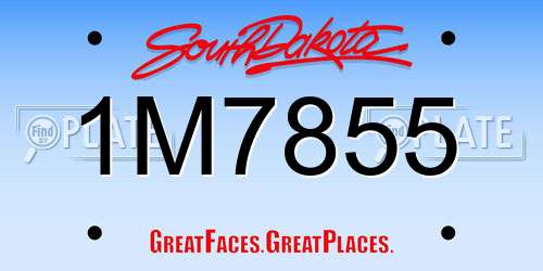 1M7855 South Dakota License Plate