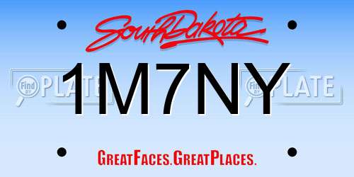 1M7NY South Dakota License Plate