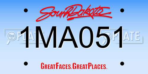 1MA051 South Dakota License Plate