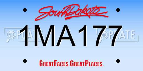 1MA177 South Dakota License Plate